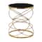 24" Open Ring Accent Table with Black Marble Top